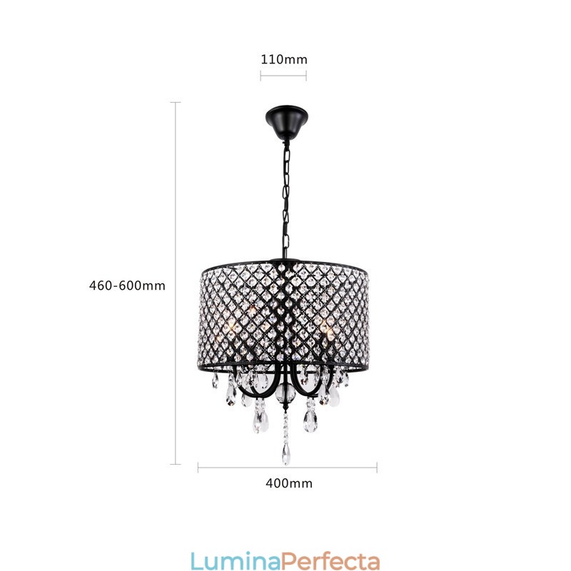 Candelabru din cristal cromat modern, contemporan