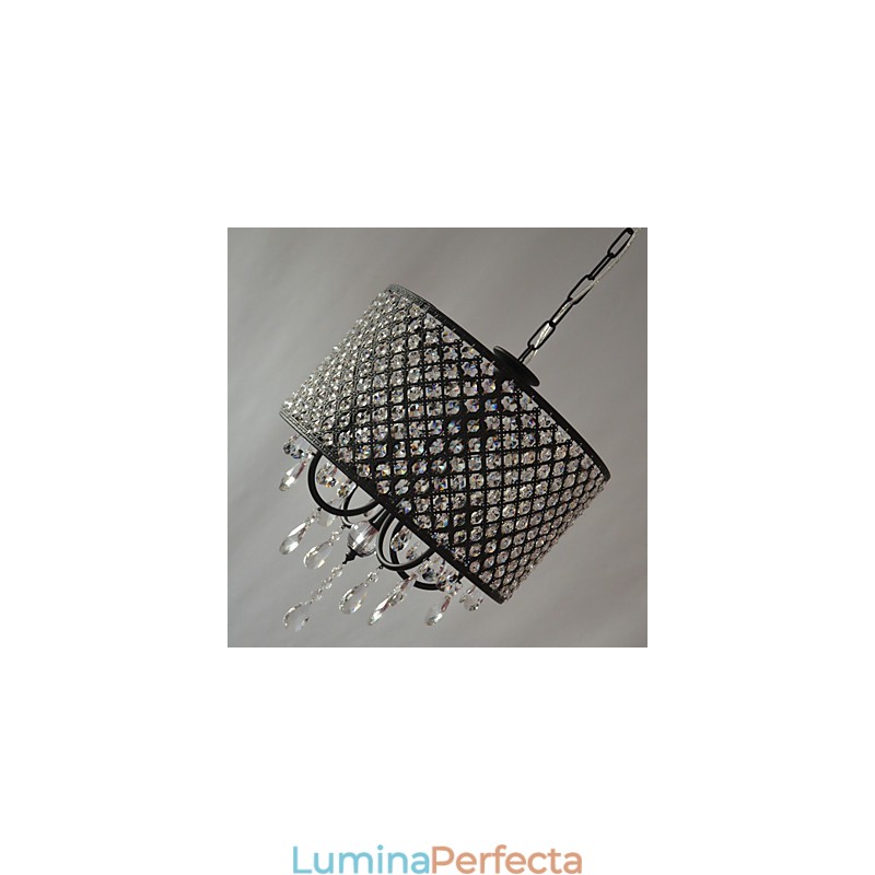 Candelabru din cristal cromat modern, contemporan