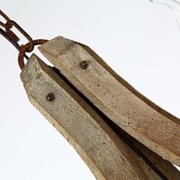 Candelabru din lemn de bambus cu pictură în stil mini vintage