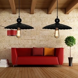 Pandantiv din metal umbrelă neagră de epocă medie, cu o singură lumină