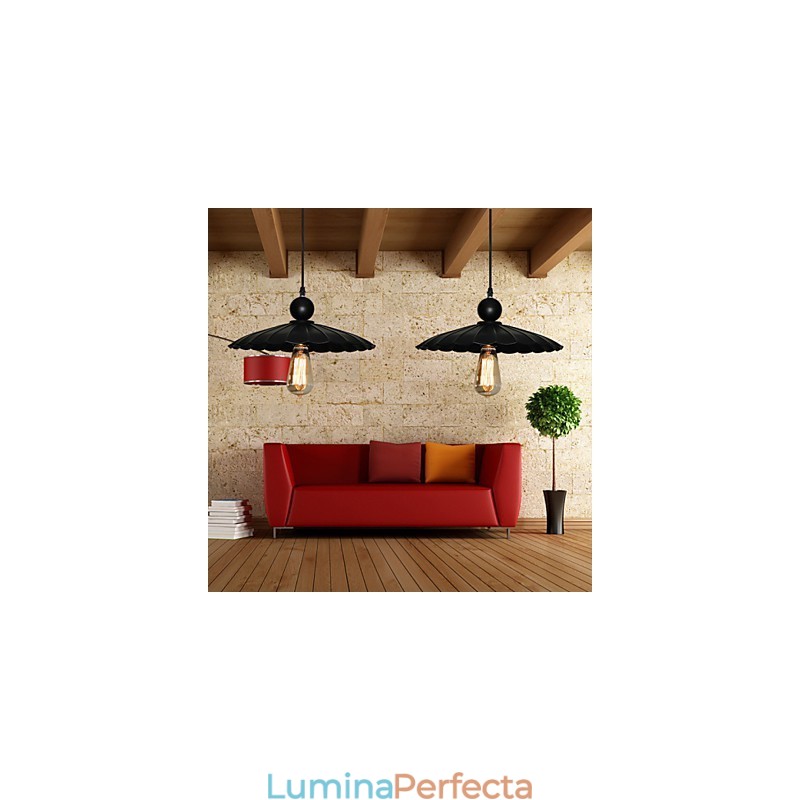 Pandantiv din metal umbrelă neagră de epocă medie, cu o singură lumină