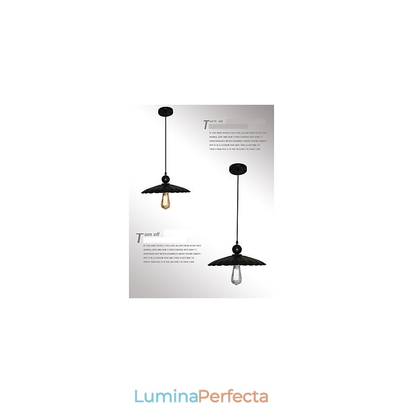 Pandantiv din metal umbrelă neagră de epocă medie, cu o singură lumină