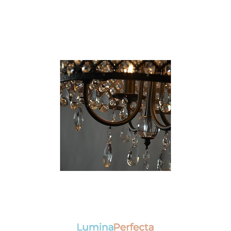 Candelabru din cristal cromat modern, contemporan
