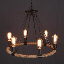 Lampă suspendată din metal cu pictură în stil rustic