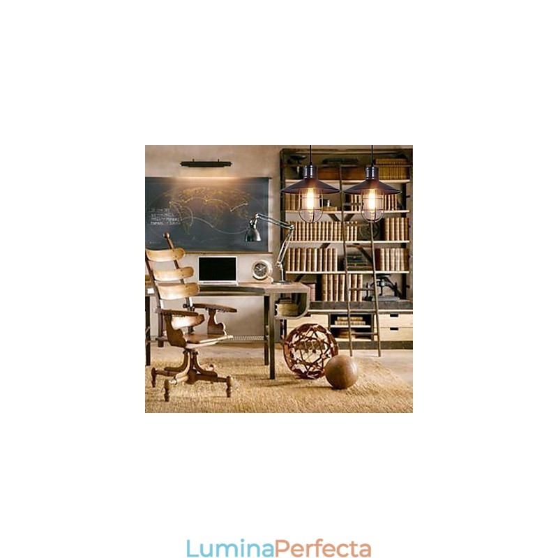 Lampă suspendată cu pictură în stil retro vintage