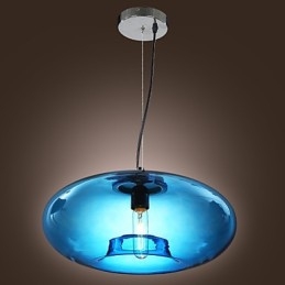 Lampă suspendată Design modern Bec de sticlă albastru inclus