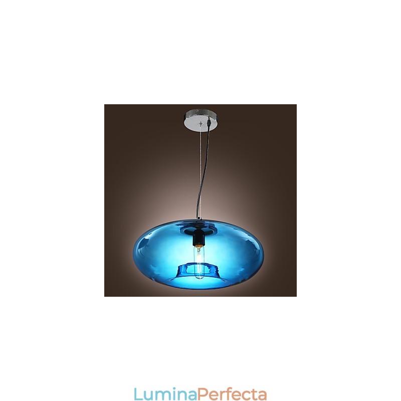 Lampă suspendată Design modern Bec de sticlă albastru inclus