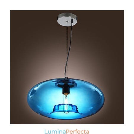 Lampă suspendată Design modern Bec de sticlă albastru inclus Lampă suspendată Design modern Bec de sticlă albastru inclus
