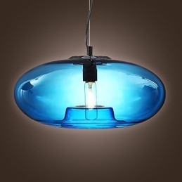 Lampă suspendată Design modern Bec de sticlă albastru inclus