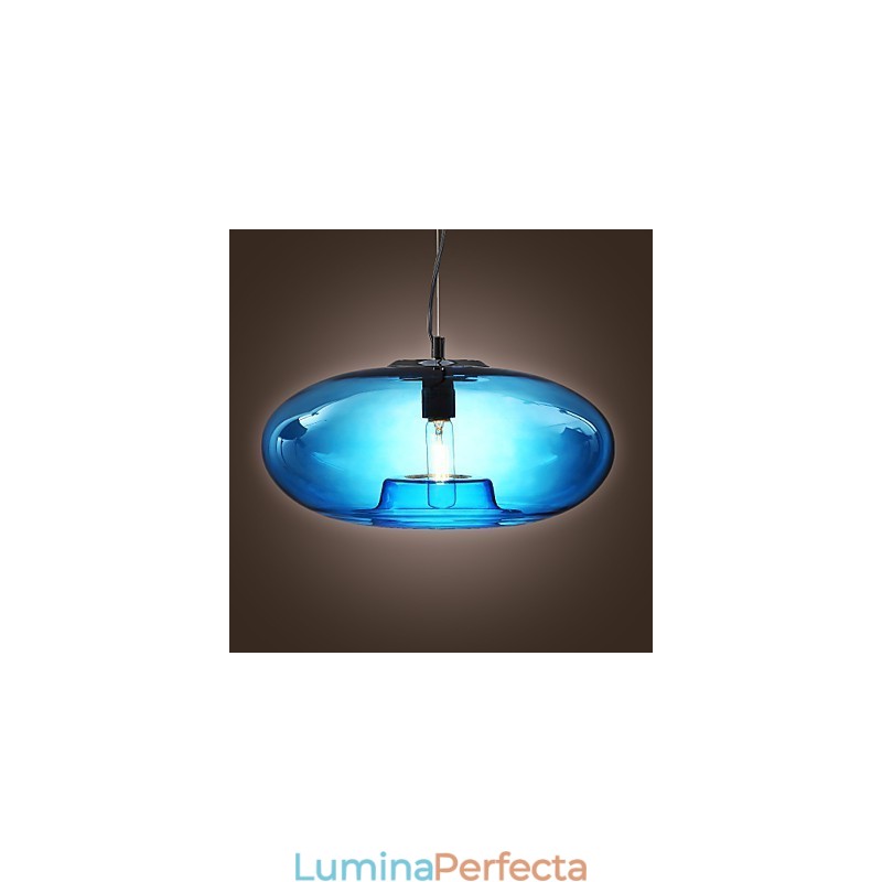 Lampă suspendată Design modern Bec de sticlă albastru inclus
