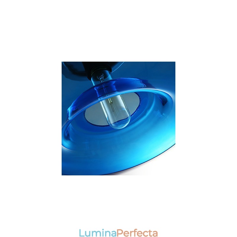 Lampă suspendată Design modern Bec de sticlă albastru inclus