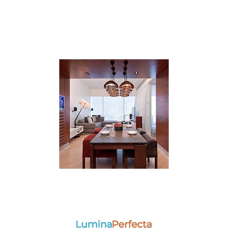 Lampă suspendată din metal cu pictură modernă contemporană