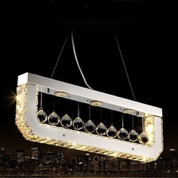 Candelabru de cristal Droplight de lumină galbenă dreptunghiulară