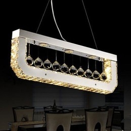 Candelabru de cristal Droplight de lumină galbenă dreptunghiulară