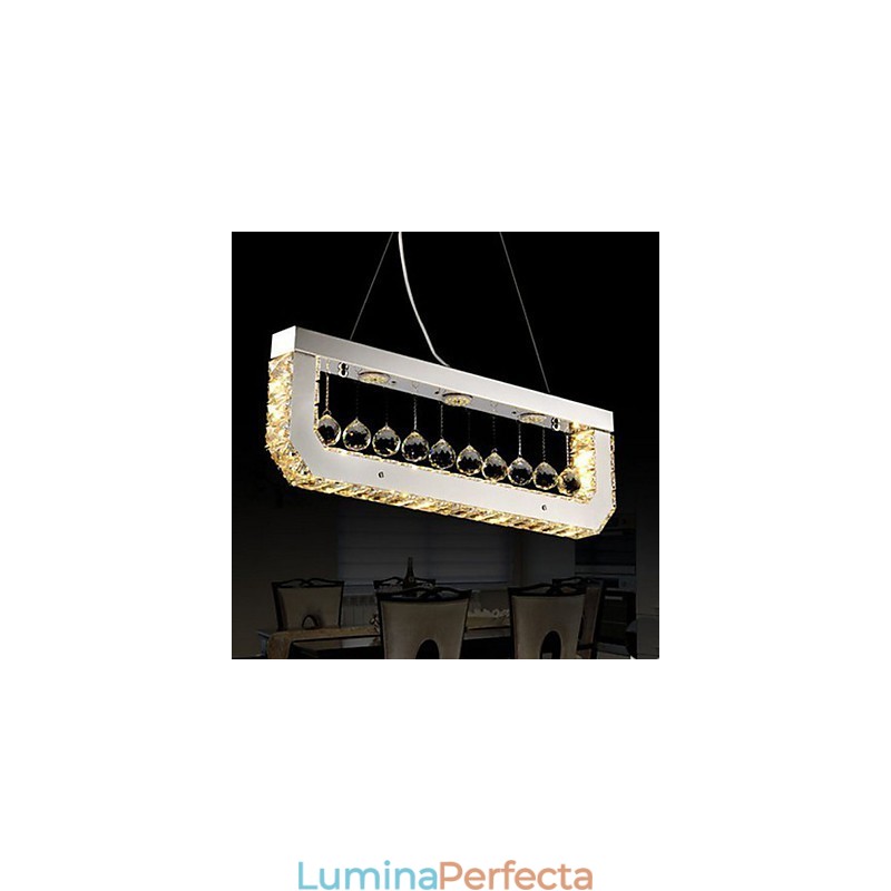 Candelabru de cristal Droplight de lumină galbenă dreptunghiulară