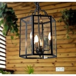 Tradițional Clasic Vintage Retro Lantern Country Mini Stil Pictură Metal Pendant Lampă de luat masa