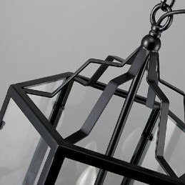 Tradițional Clasic Vintage Retro Lantern Country Mini Stil Pictură Metal Pendant Lampă de luat masa
