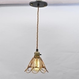 Țară americană Candelabru de fier lotus vintage cu un singur cap