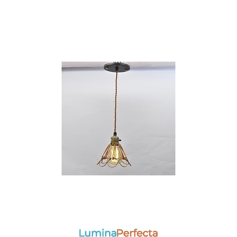 Țară americană Candelabru de fier lotus vintage cu un singur cap