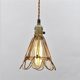 Țară americană Candelabru de fier lotus vintage cu un singur cap