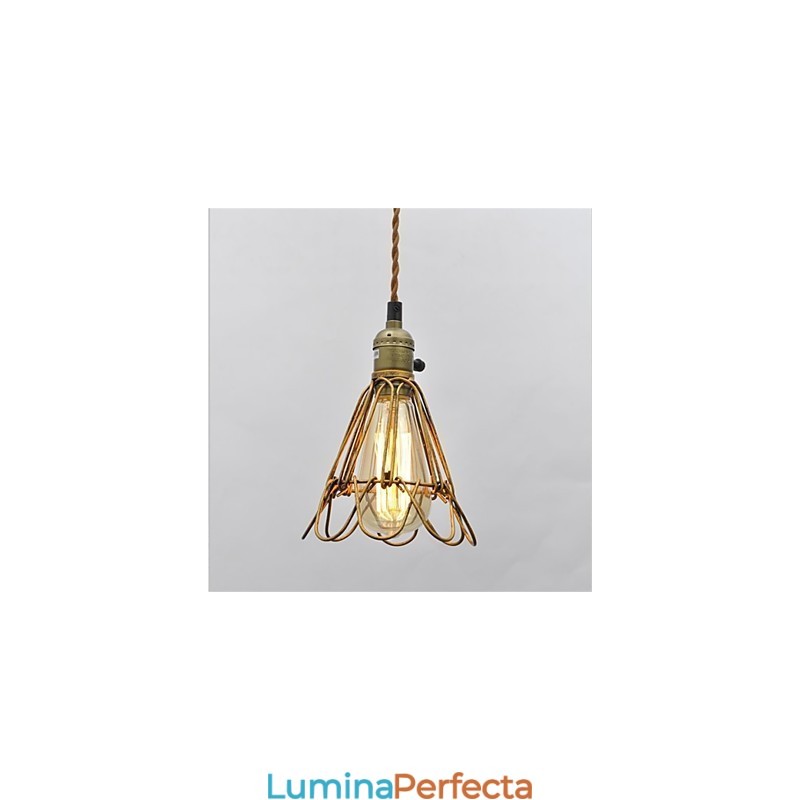 Țară americană Candelabru de fier lotus vintage cu un singur cap