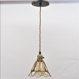 Țară americană Candelabru de fier lotus vintage cu un singur cap