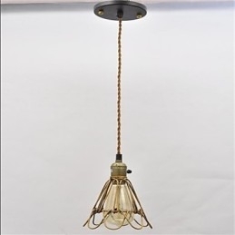 Țară americană Candelabru de fier lotus vintage cu un singur cap