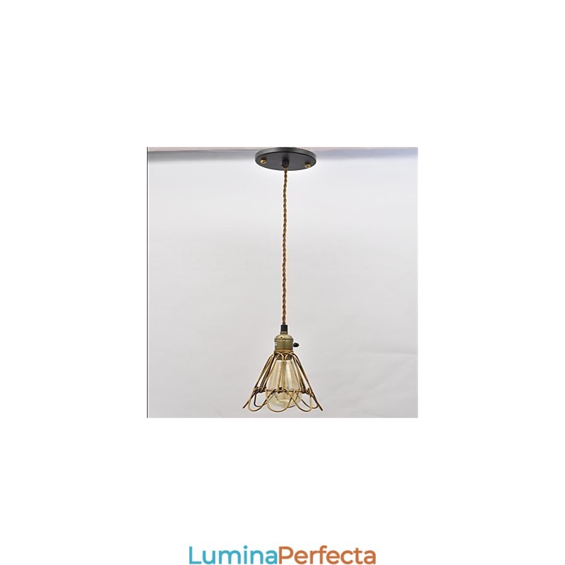 Țară americană Candelabru de fier lotus vintage cu un singur cap