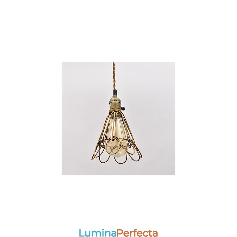 Țară americană Candelabru de fier lotus vintage cu un singur cap