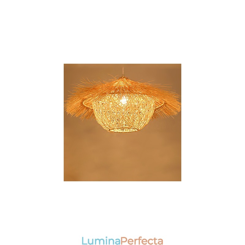 Lampă modernă din ratan, cu un singur cap, țesut cu artă Cany