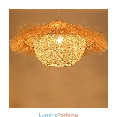 Lampă modernă din ratan, cu un singur cap, țesut cu artă Cany Lampă modernă din ratan, cu un singur cap, țesut cu artă Cany