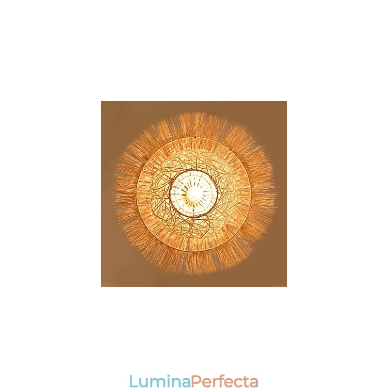 Lampă modernă din ratan, cu un singur cap, țesut cu artă Cany