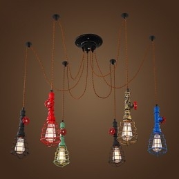 Lampă cu pandantiv vintage cu 6 lumini Lămpi de design pentru conducte de apă