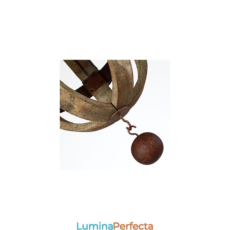 Candelabru din lemn de bambus cu pictură în stil mini vintage