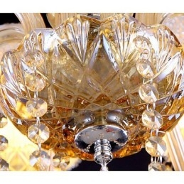 Candelabru elegant din cristal chihlimbar 6 lumini pentru casă
