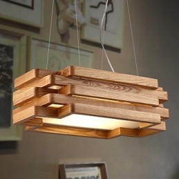 Lampă suspendată din lemn de bambus în stil rustic modern și contemporan