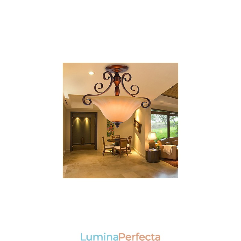 Lampă suspendată din metal cu pictură în stil rustic rustic Lodge