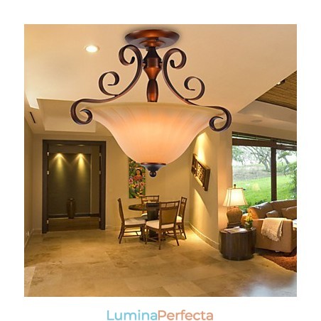 Lampă suspendată din metal cu pictură în stil rustic rustic Lodge Lampă suspendată din metal cu pictură în stil rustic rustic Lodge