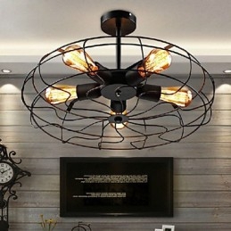 Lampă suspendată cu ventilator din metal vintage industrial Steampunk Candelabru de tavan