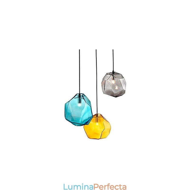 Lumină creativă din sticlă de gheață cu diamant pandantiv cromatic Droplight