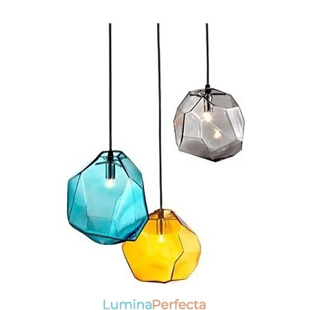 Lumină creativă din sticlă de gheață cu diamant pandantiv cromatic Droplight Lumină creativă din sticlă de gheață cu diamant pandantiv cromatic Droplight