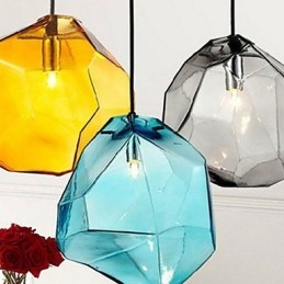 Lumină creativă din sticlă de gheață cu diamant pandantiv cromatic Droplight