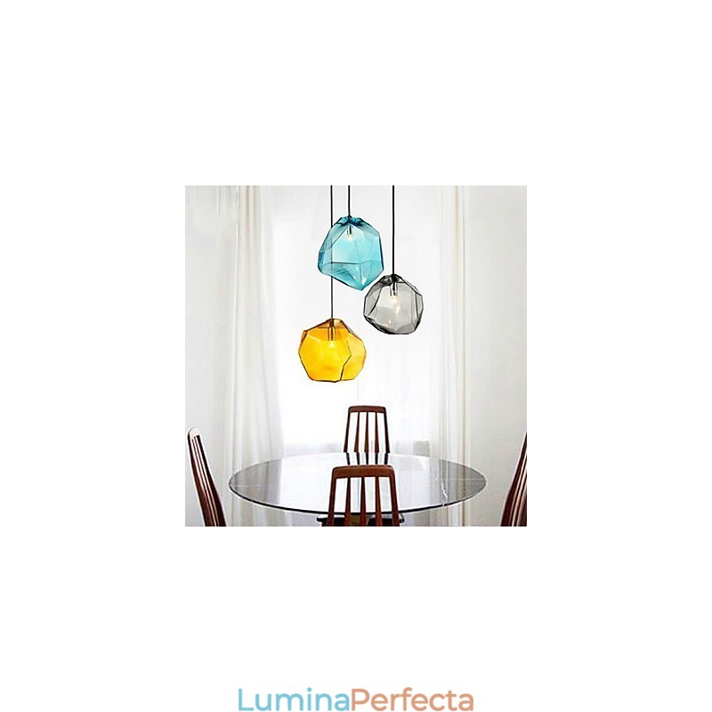 Lumină creativă din sticlă de gheață cu diamant pandantiv cromatic Droplight