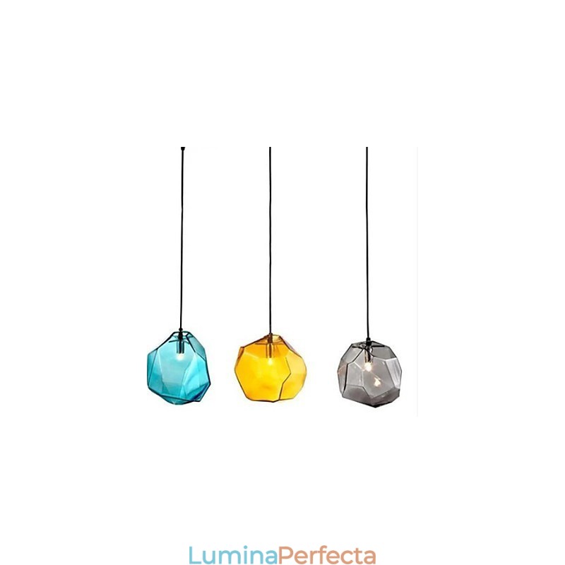 Lumină creativă din sticlă de gheață cu diamant pandantiv cromatic Droplight