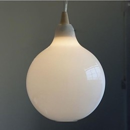 Lampă suspendată din sticlă alb lapte Natural Curve