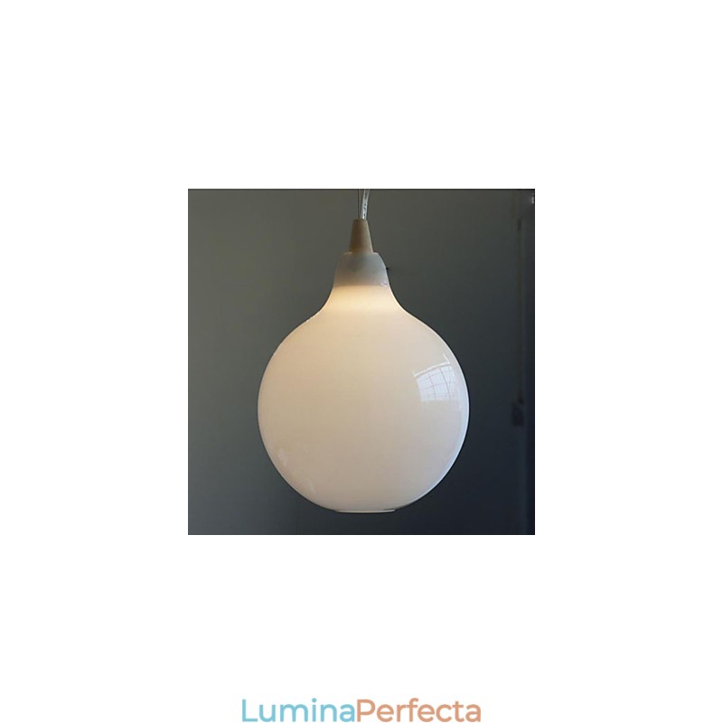 Lampă suspendată din sticlă alb lapte Natural Curve