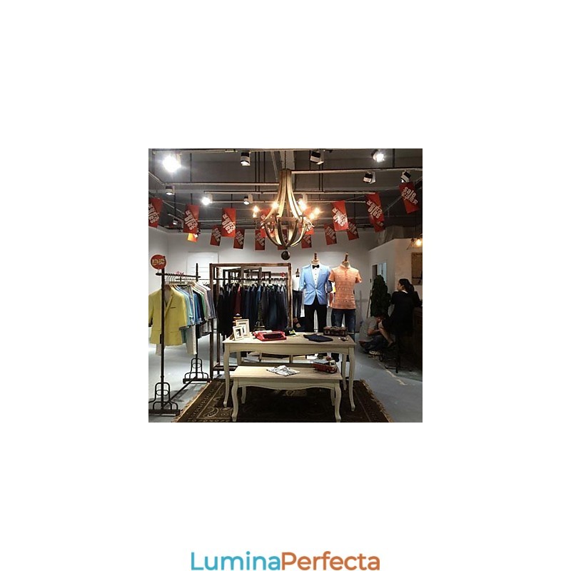 Candelabru din lemn de bambus cu pictură în stil mini vintage