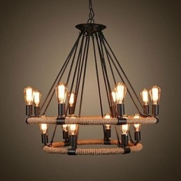 Tradițional Clasic Rustic Lodge Vintage Retro Country Pictură Metal Pendant Lampă