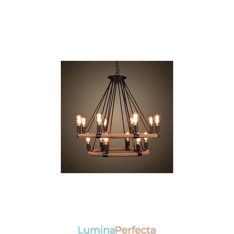 Tradițional Clasic Rustic Lodge Vintage Retro Country Pictură Metal Pendant Lampă