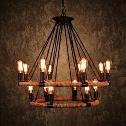 Tradițional Clasic Rustic Lodge Vintage Retro Country Pictură Metal Pendant Lampă